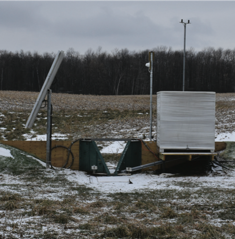 The surface water quality monitoring station installed.