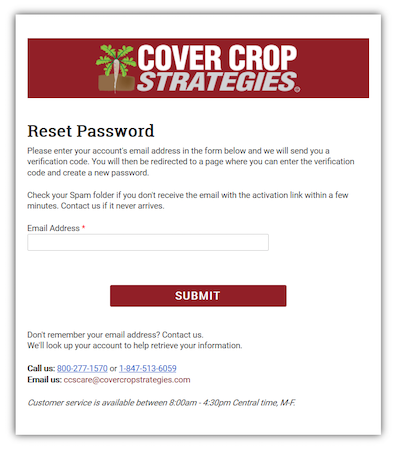 Reset Password Request Screen